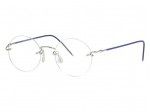 Kazuo Kawasaki Eyewear 639 Silver Blue Eyeglasses
