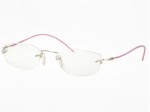 Kazuo Kawasaki Eyewear 639B Silver Pink JG Shape Eyeglasses