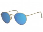 Ray Ban RB3447 Round Metal 112/4L Matte Gold Polarized Sunglasses
