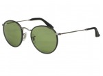 Ray Ban RB3475Q Leather Round 029/14 Matte Gunmetal Sunglasses