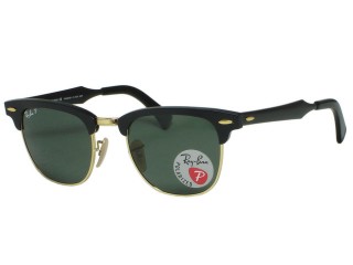 Ray Ban RB3507 Clubmaster Aluminum 136/N5 Black Polarized Sunglasses
