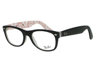 Ray Ban RX5184 New Wayfarer 5014 Black Crystal White Eyeglasses 54mm